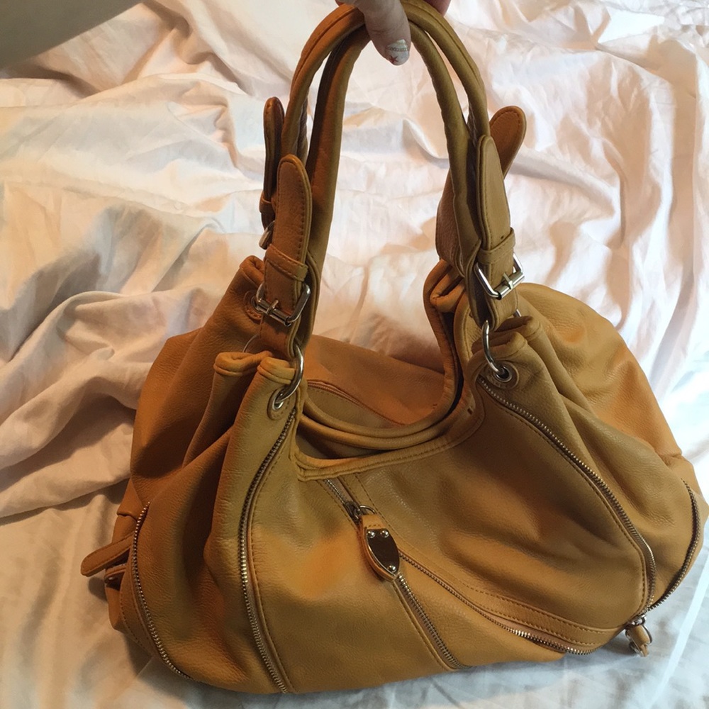 JustFab mustard zipper bag